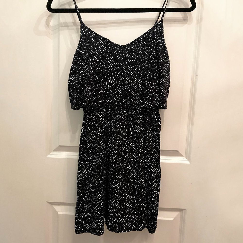 Mini Navy Polka Dot Dress